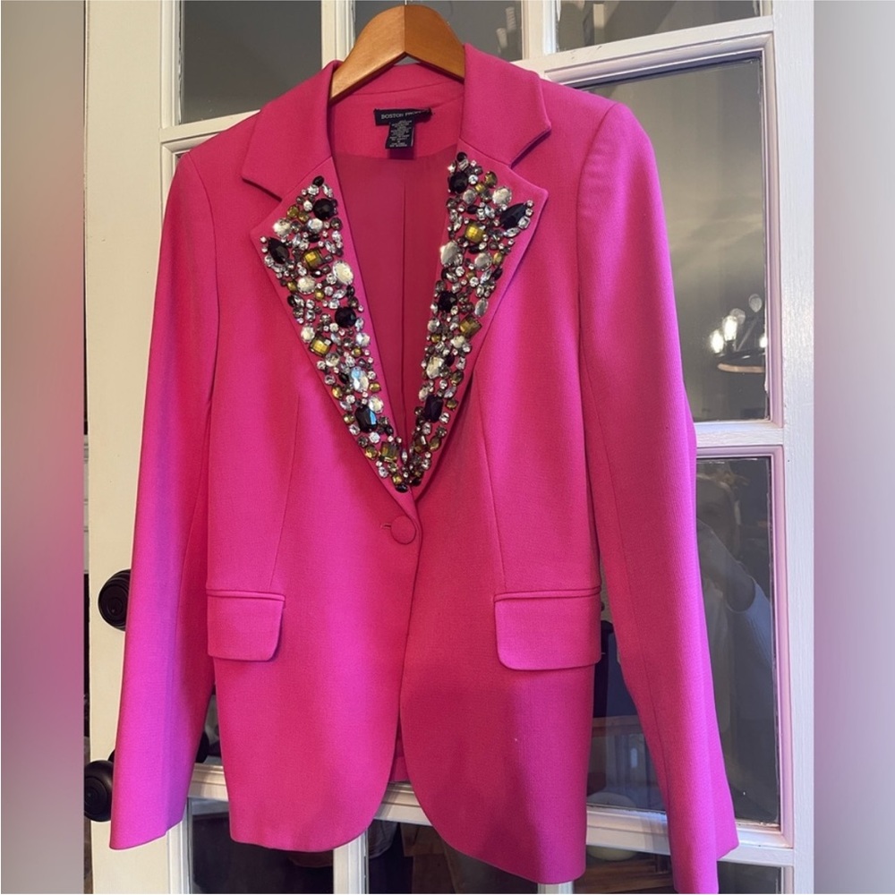 Boston Proper embellished pick blazer